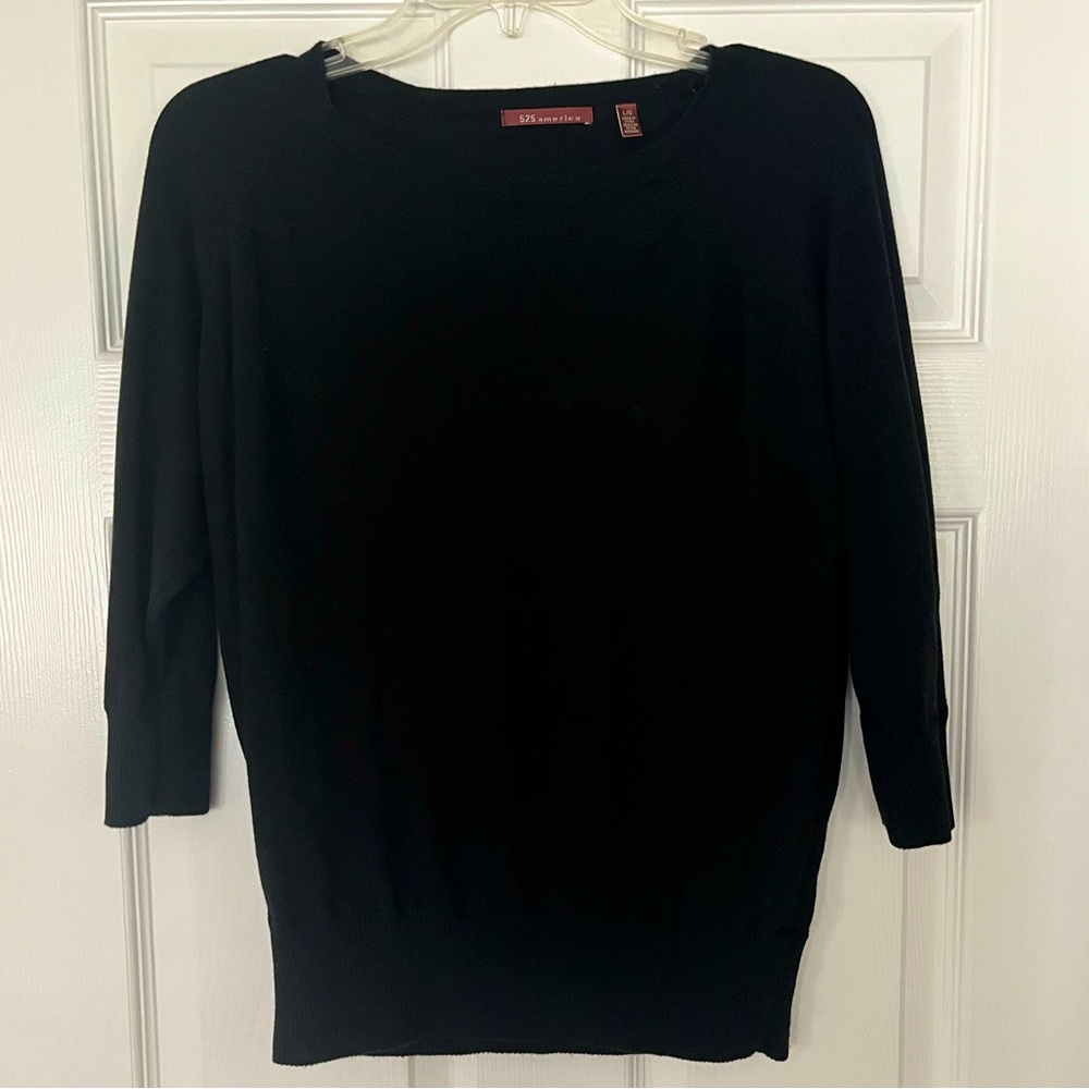 525 America Black Sweater Top